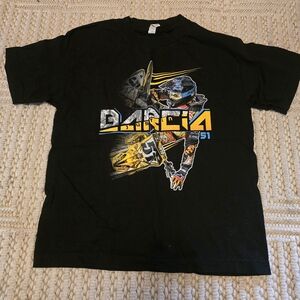 Black Graphic T-Shirt with Racing Design